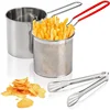 Deep Frying Pot With Strainer Basket Tong Stainless Steel Japanese Tempura Frying Pot For French Fries Chicken Deep Frying Pot With Strainer Basket Tong Stainless Steel Japanese Tempura Frying Pot For French Fries Chicken