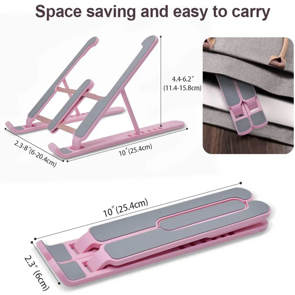 Portable Laptop Holder for Macbook Pro Air Notebook Holder Folding Plastic Tablet Phone Cooling Stand Portable Riser