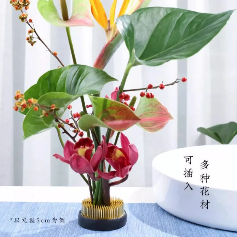 Japanische Ikebana Kenzan Lange Nadel Blume Frosch Pin Blume Basis Halter Messing Nadel Feste Werkzeuge Floral Einsatz Anordnung Kunst – Detail 11
