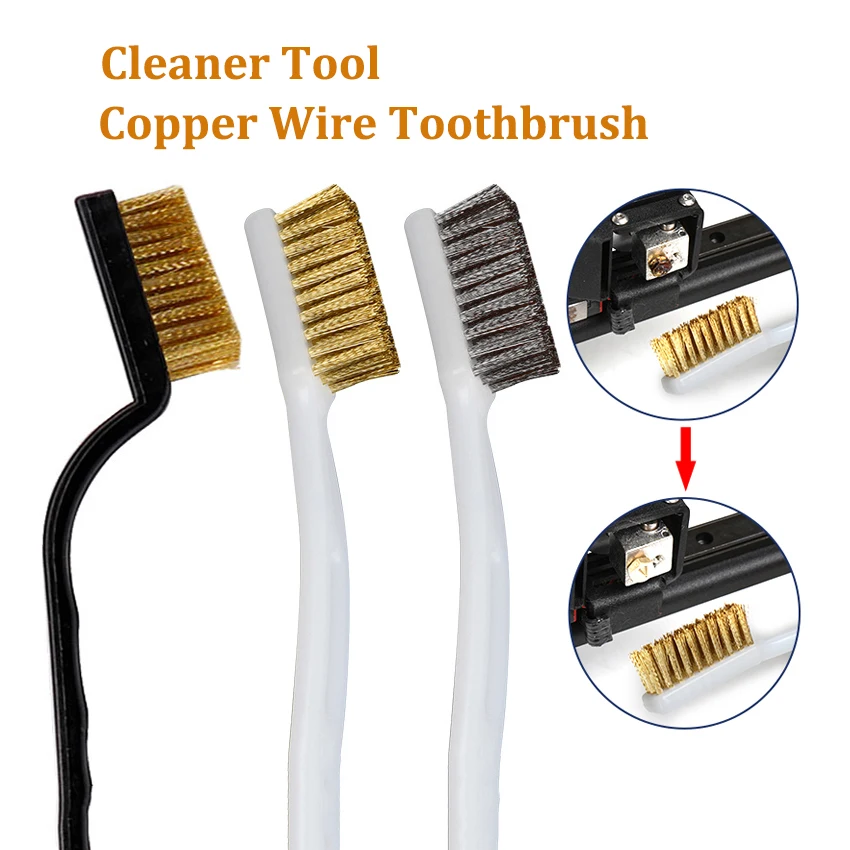 

2pcs 3D Printer Parts Rust Cleaner Tool Copper Wire Toothbrush Nozzle Copper Brush Nozzles Heater Block Hotend Cleaning Brush