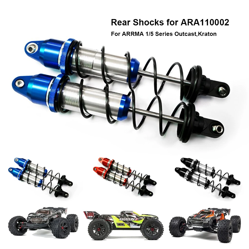 

2pack/lot Alloy Rear Damper Shock Absorber Oil Filled Type 190mm for RC Hobby Arrma 1-5 8S Kraton Improves Performance