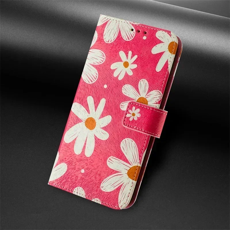 Painted Leather Flip Case with Card Pocket Cover