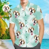 Custom Dog Face On A Hawaiian Shirt For Pet Lover DIY Personalized Pet Photo Beach Shirts For Men Oversized T Shirt 2