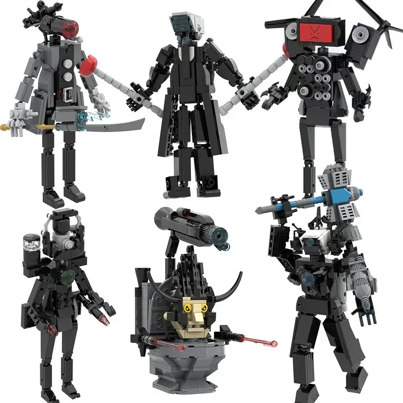 Skibidi Toilet Titan TV Man Speakerman Horror Game Bosses Camara Building Block Cartoon Doll Model Kids Birthday Halloween Gift 5