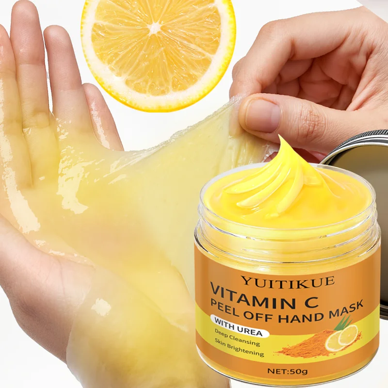 Vitamin C Peel-Off Hand Mask   Contains urea, deeply cleanses, brightens skin tone, and deeply moisturizes the skin