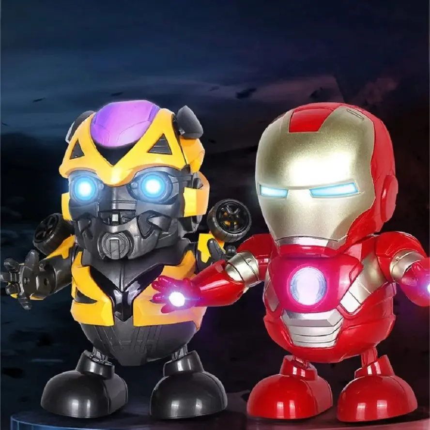 Singing Dancing Robots Kids Dancing Toys,Robots Singing Toys Fun Interaction Hero Electronic Toy LED Flashlight with Sound