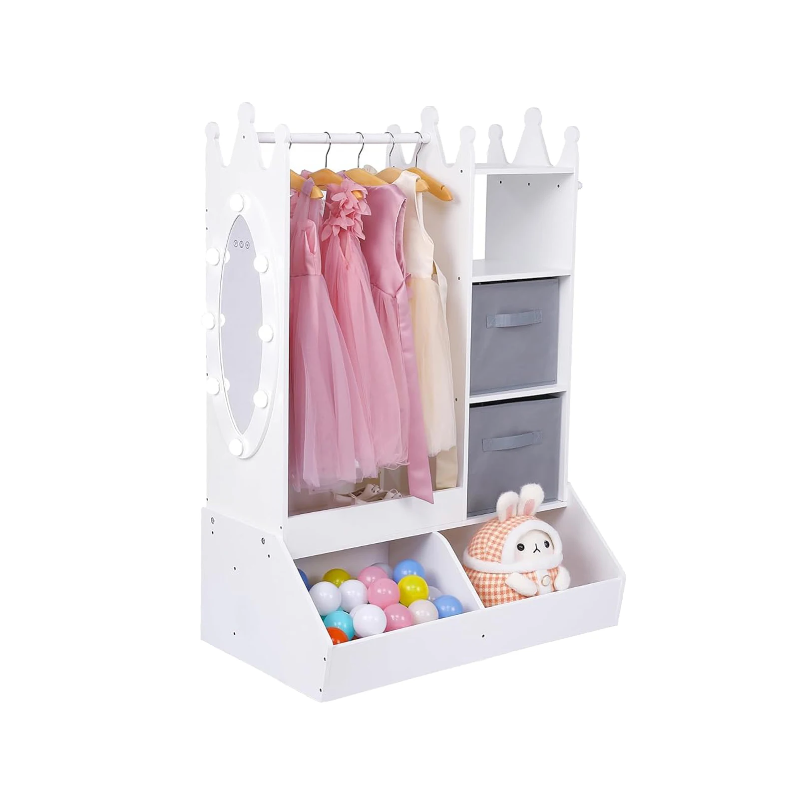 Kids Clothes Rack with Storage 6