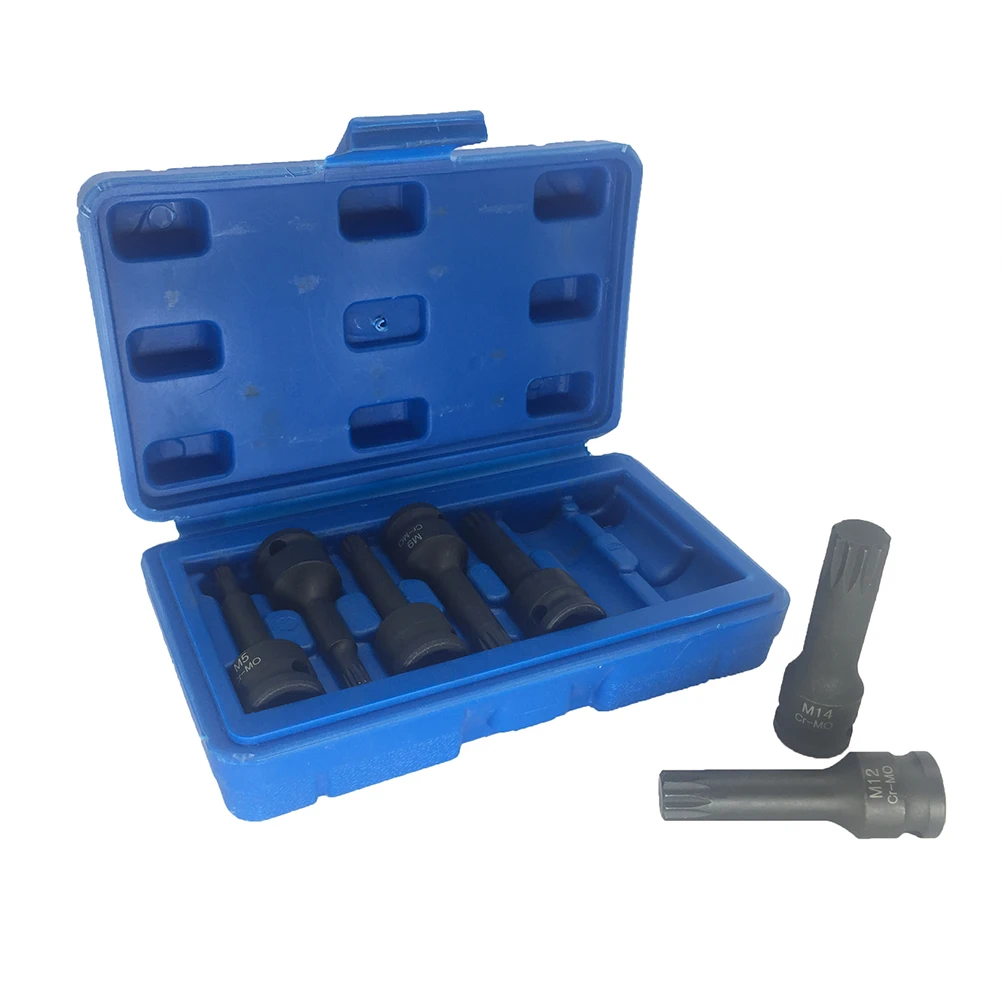 7Pcs 3/8 Bit Socket Set Impact Drill Bit Adapter H/T/M Type for Car Auto Bicycle Repair Hand Tools Power Drills Socket Wrench 3