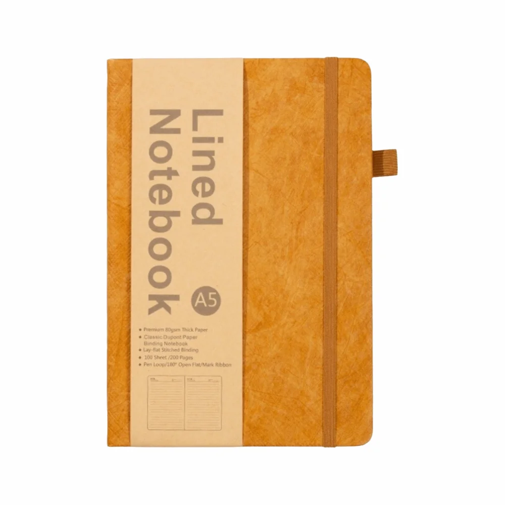 Eco-friendly Waterproof Dupont Paper Hardcover Notebook - Elegant Lined Diary Planner