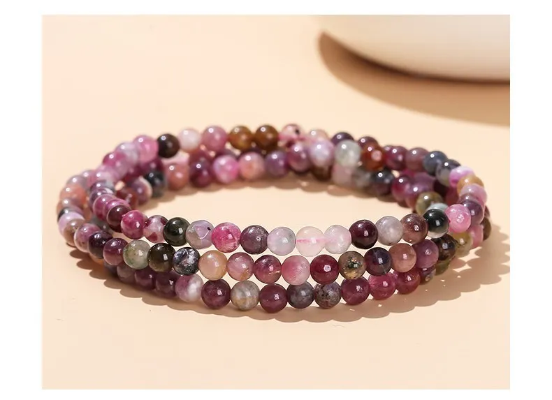 Jd natürliche muti color Turmalin mehr schicht iges Armband Frauen Mode kleine Perle 3 4mm Reiki Heilung Energie Strang Armband Schmuck – Detail 8