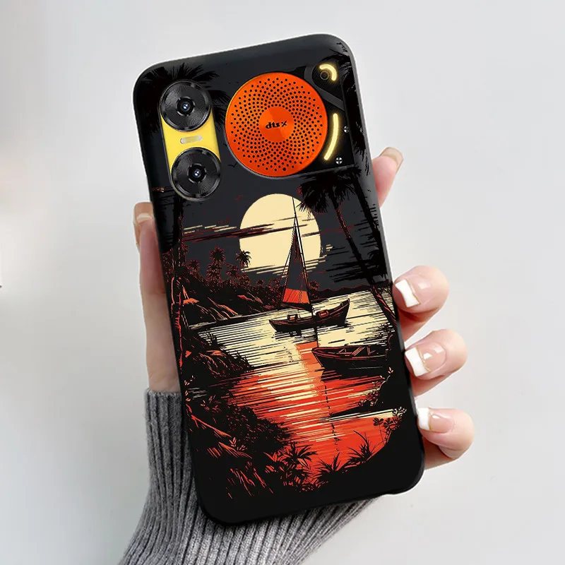 Cute Rabbit Black Silicone Phone Case, Soft TPU Cover