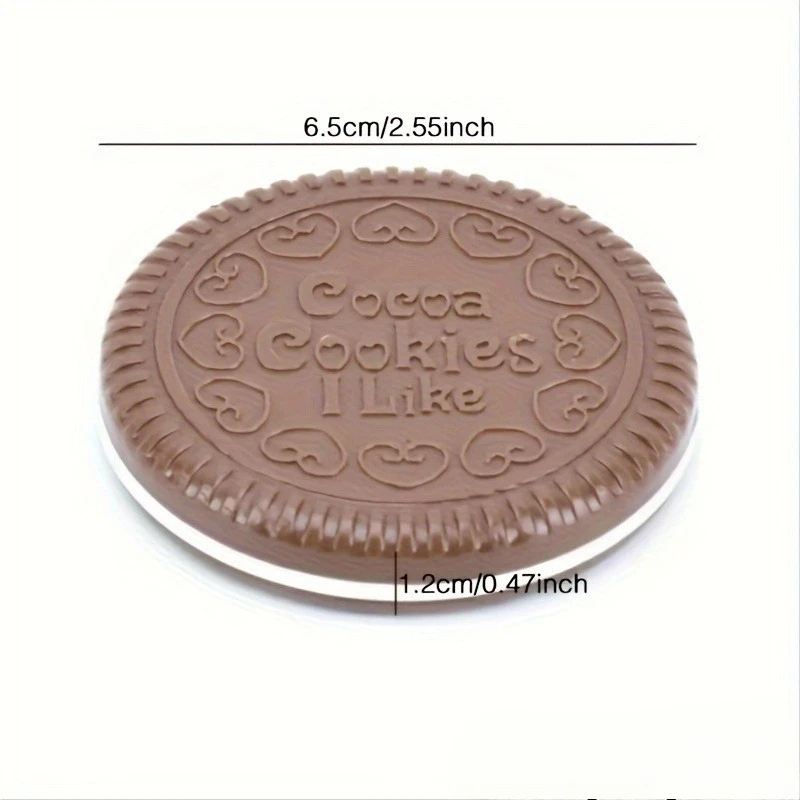 Portable Foldable Circular Small Mirror, Chocolate Biscuit Shaped Small Mirror,Portable,Essential for The Start of School Season