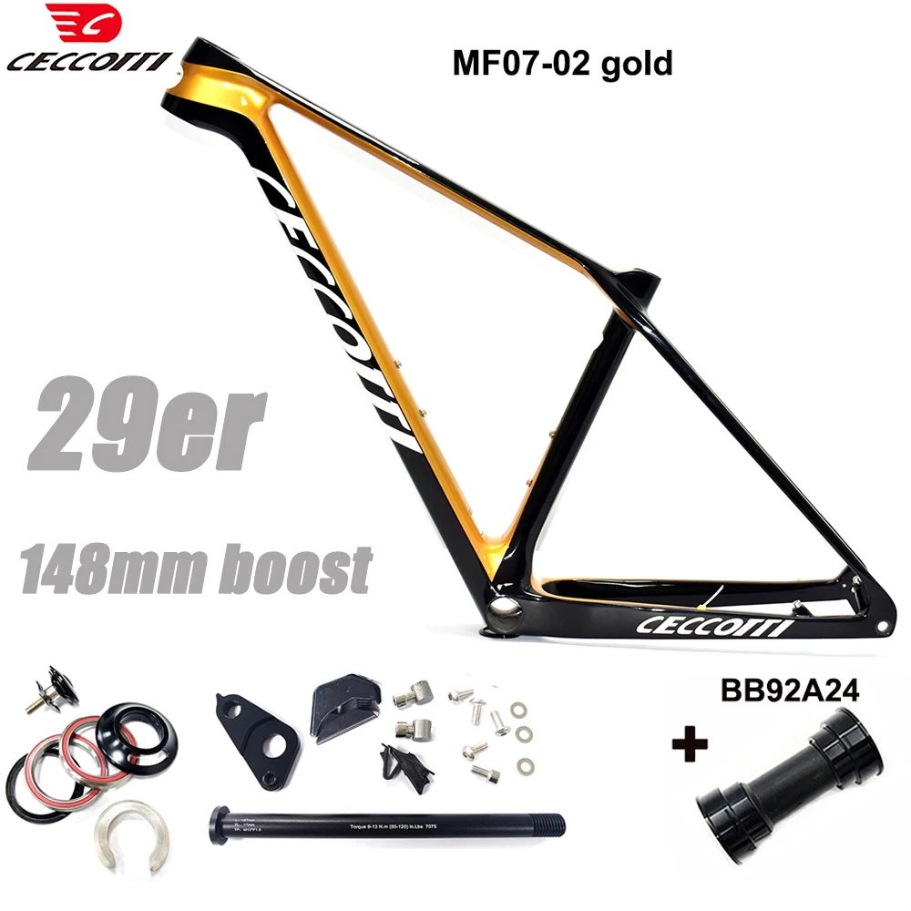 XC Hardtial 29er MTB Full Hidden Cable Model Boost Mountain Bicycle Frame with BB92 Case Carbon Framework 29, 148mm