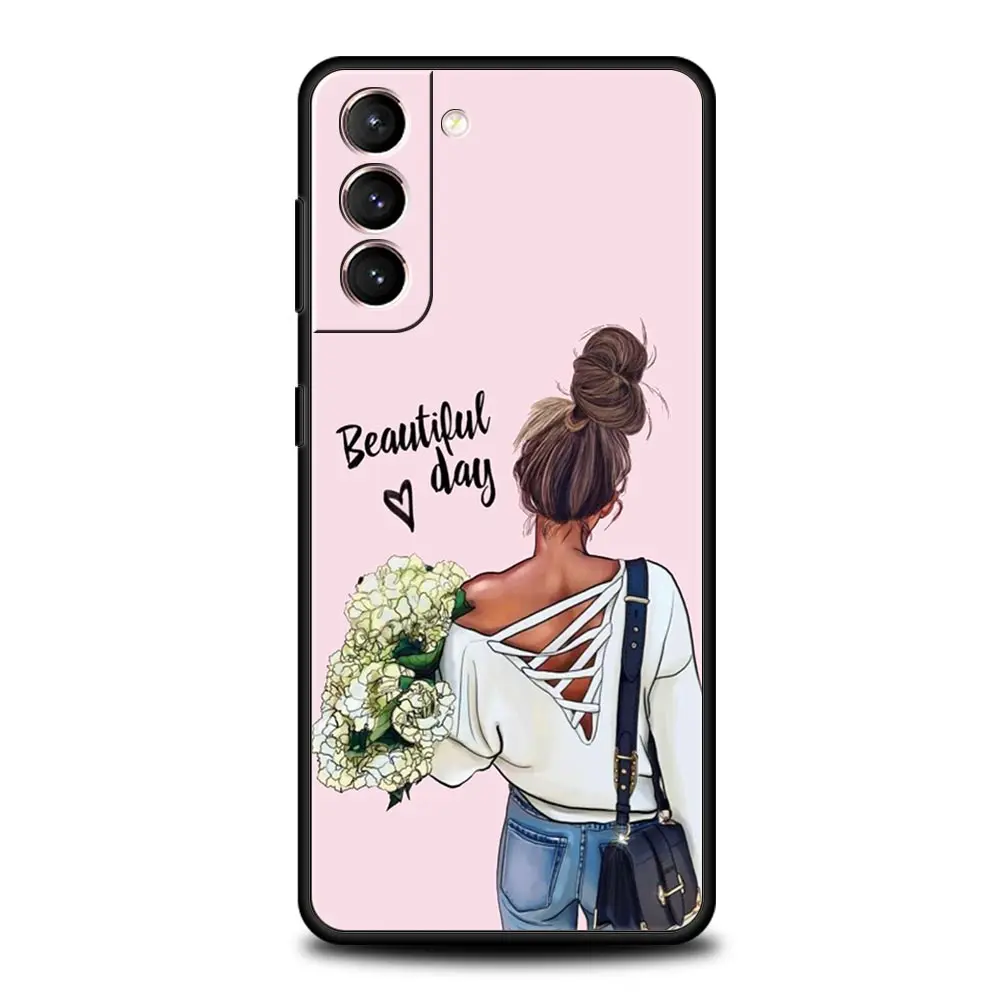 Chic Girl Women's Coffee Art Soft TPU Phone Case Cover