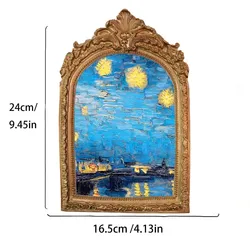 European Vintage Gold Arched Lace Photo Frame Display Rack - Elegant Home Decor and Photography Prop Anniversary Gift (8inch)