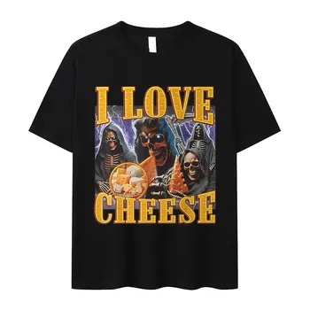 I Love Cheese Funny Skeleton Meme Graphic T Shirt Women Vintage Short Sleeve T-shirts Fashion Tshirt Women Clothes 1