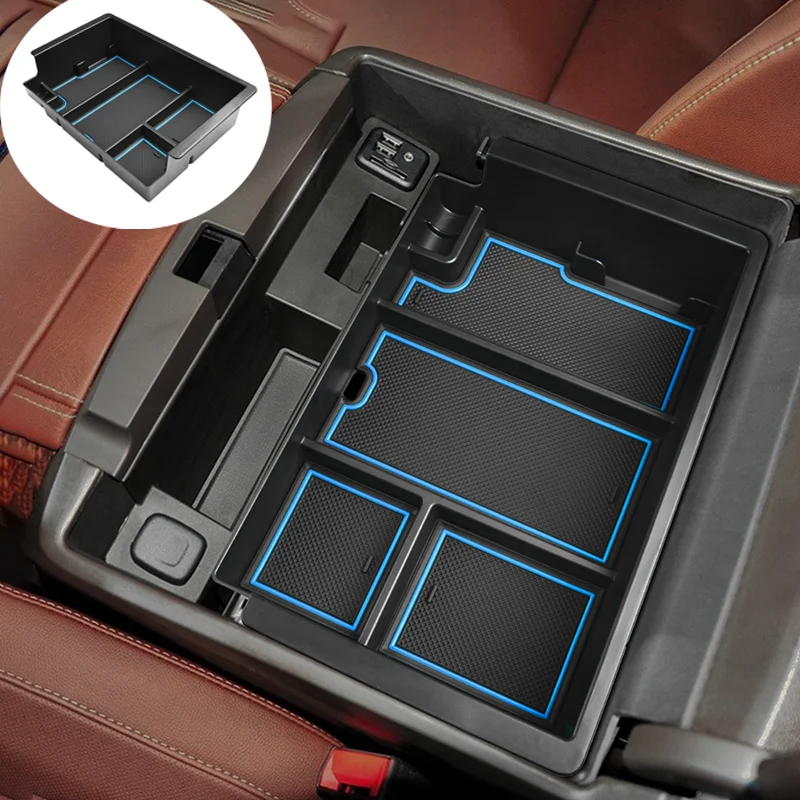 

For Chevy Silverado/GMC Sierra 1500 2014-2018 and Silverado/Sierra 2500HD 3500HD 2015-2018 2019 Central Armrest Storage Box