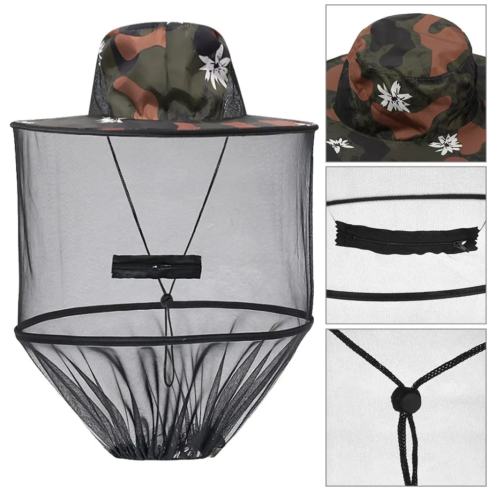 Mosquito Hat With Hidden Net Mesh Repellent Insect Bee Protection Men Women Outdoor Sunscreen Fishing Cap
