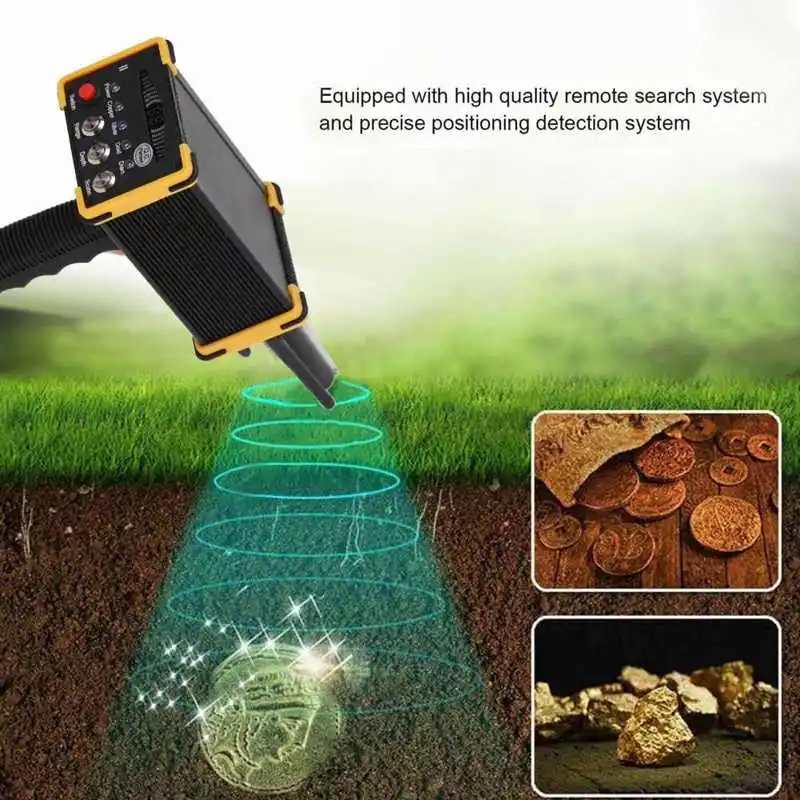 Handheld Metal Locator High Accuracy Metal Search System 3280ft Range Metal Finder Scanner Device Yellow