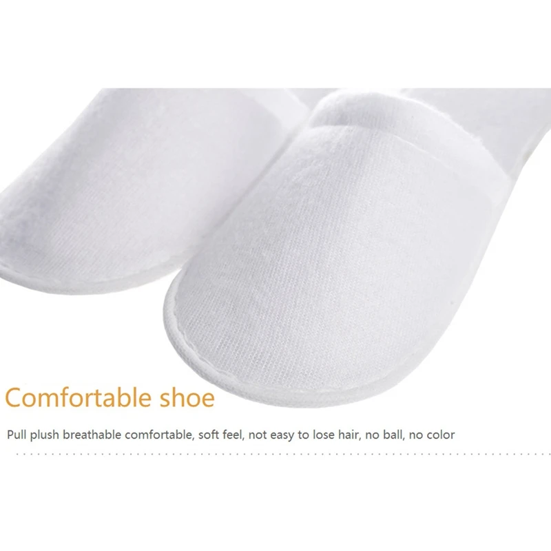 40 Pairs For NEW Non-Slip Closed Toe Disposable Slippers Ultra-Thin Brushed Plush Disposable Slippers Compatible With Hotel Home