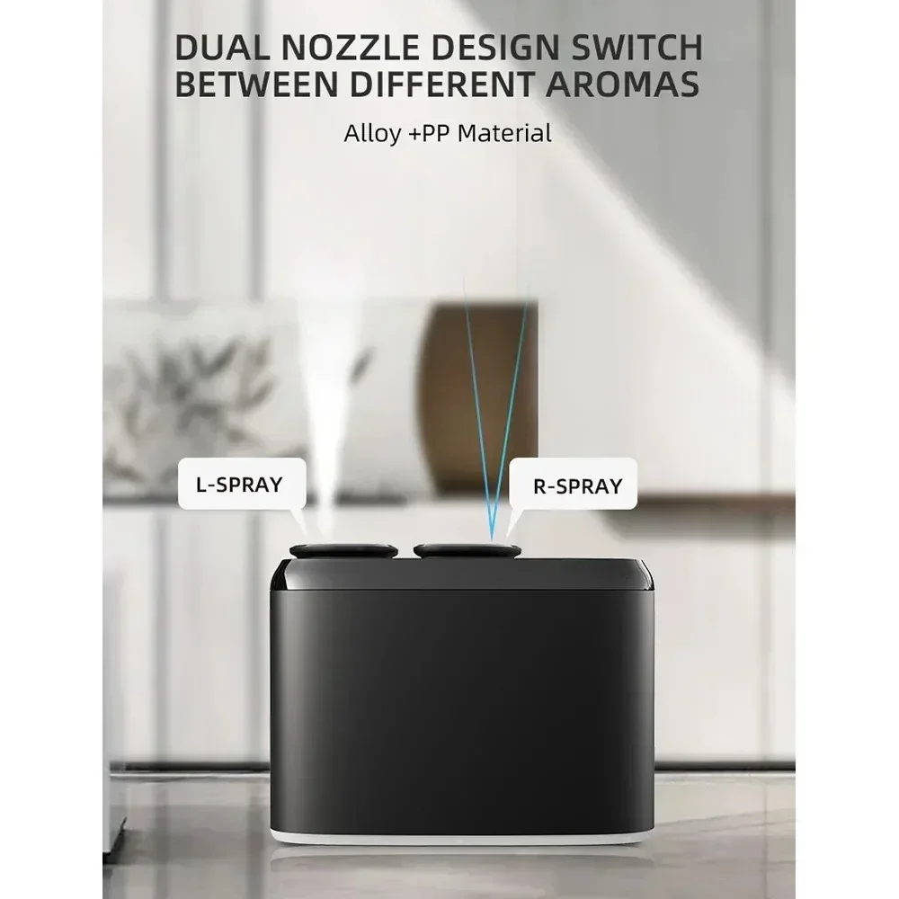 NAMSTE Dual Nozzle Aroma Diffuser Smart Timer USB Rechargeable Essential Oil Aluminum Scent Diffuser Home Hotel Air Humidifier