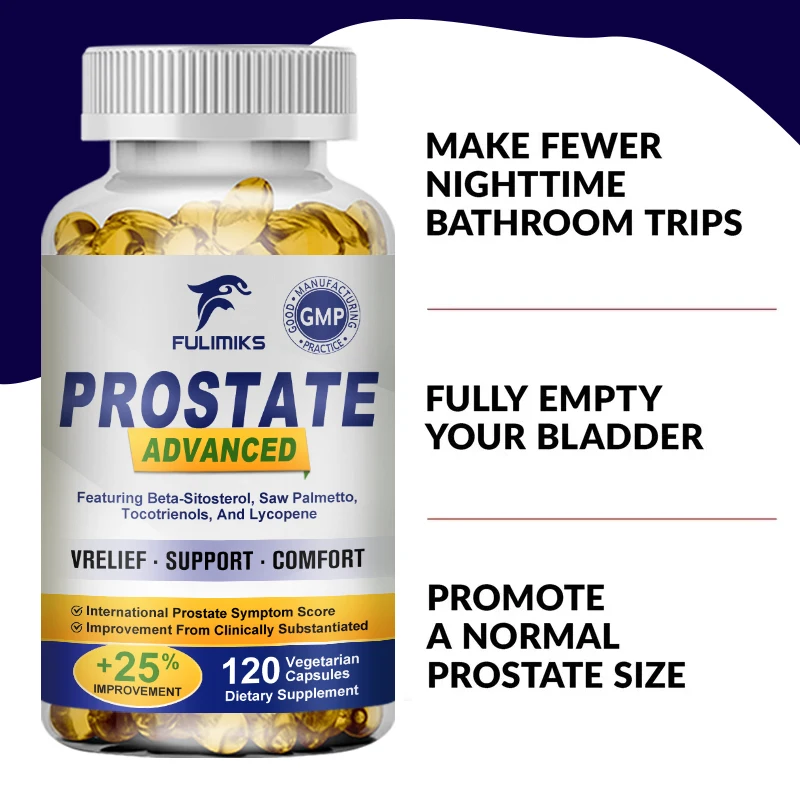 Prostate-Men's Health Supplement, Reduce Nighttime Bathroom Trips, Relieve Frequent Urination