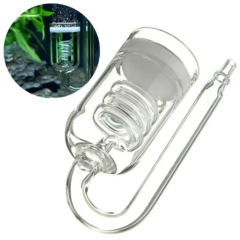 Aquarium CO2 Diffuser Aquarium CO2 Accessories Glass CO2 Diffusers Aquarium Fish Tanks CO2 Diffusers Glass Cup Carbon Dioxide Reactor Ceramic Disces Accessories For Fish Tanks