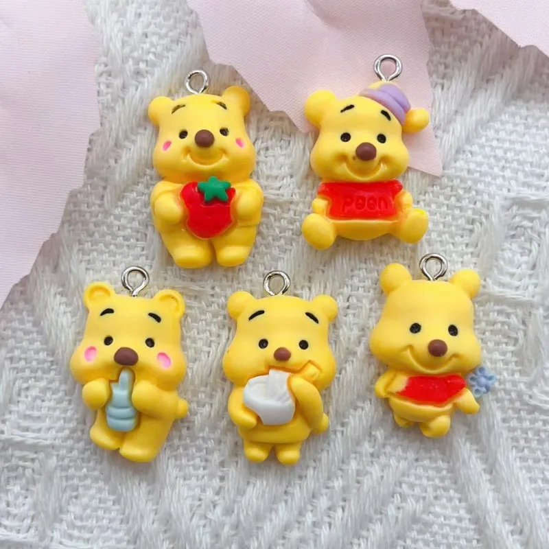 

10pcs Korea Animal Bear Resin Flatback Charms Pendants for Jewelry Making Earrings Bracelet Phone Case Hair Accessories