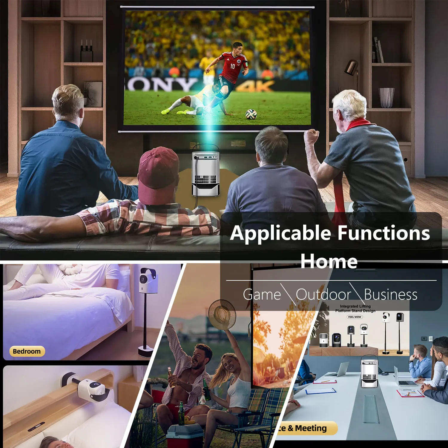 TS-2 home theater wifi projector 240 ANSI portable wifi 4K LCD projector theater wifi projector