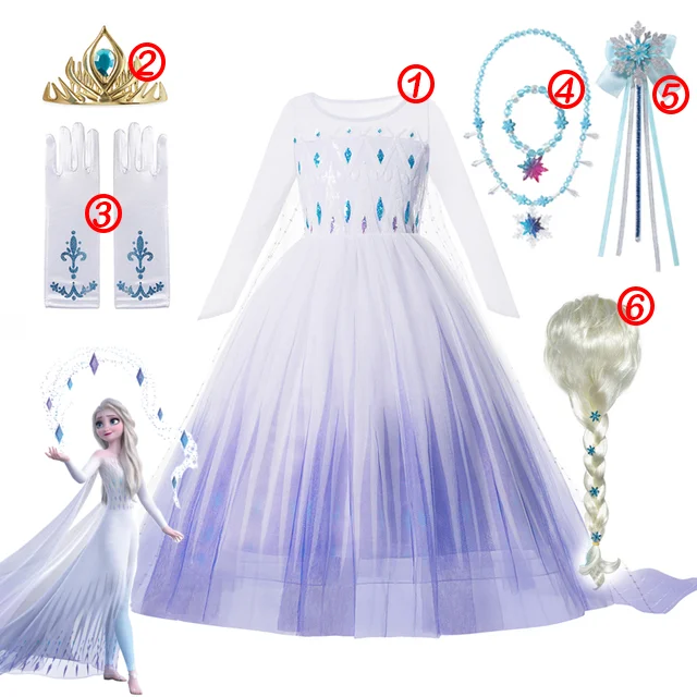 6PCS Elsa Dress Set4