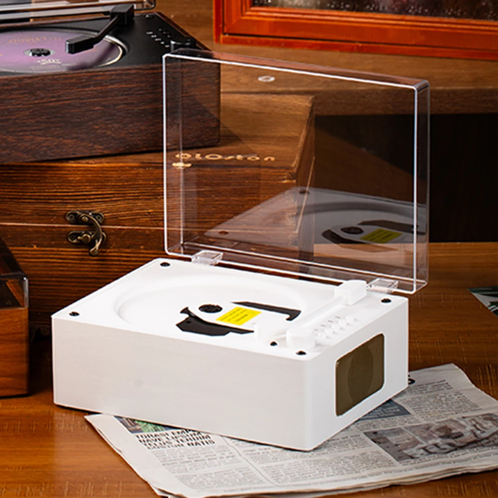 CD Player Retro Portable Bluetooth CD Player with Remote Control Rechargeable Music Device for Home and Outdoor Use