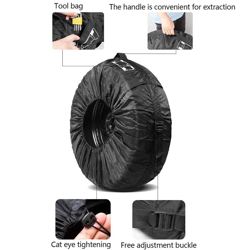 Tire Cover 1PC Tire Cover Case Car Spare Tire Cover Storage Bags For Cars Wheel Accessories Portable Wheel Bags