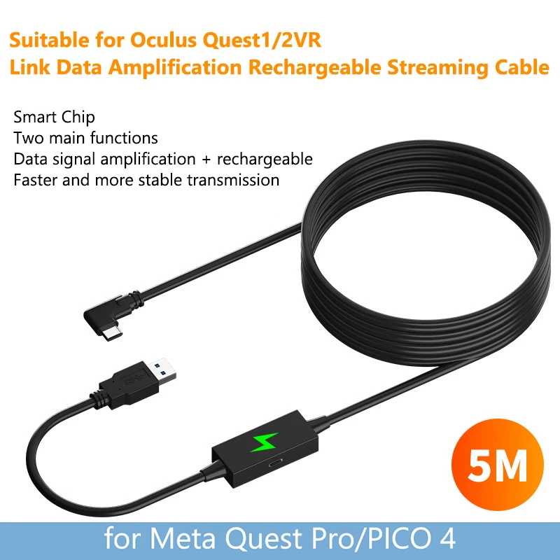 5gbpsデータ転送ケーブルusb3.2 gen2 to type-c,oculus Quest 2用