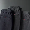Winter Warm Men's Brushed Casual Pants Business Straight Slim Thick Fleece Trousers Plush Brand Male Clothes 28-38 6