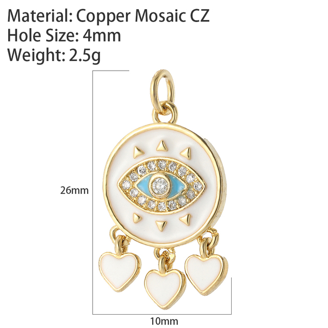 Heart Love Pendant Charms Diy Earrings Necklace Bracelet Make Charms for Jewelry Making Supplies Accessories Evil Blue Eye