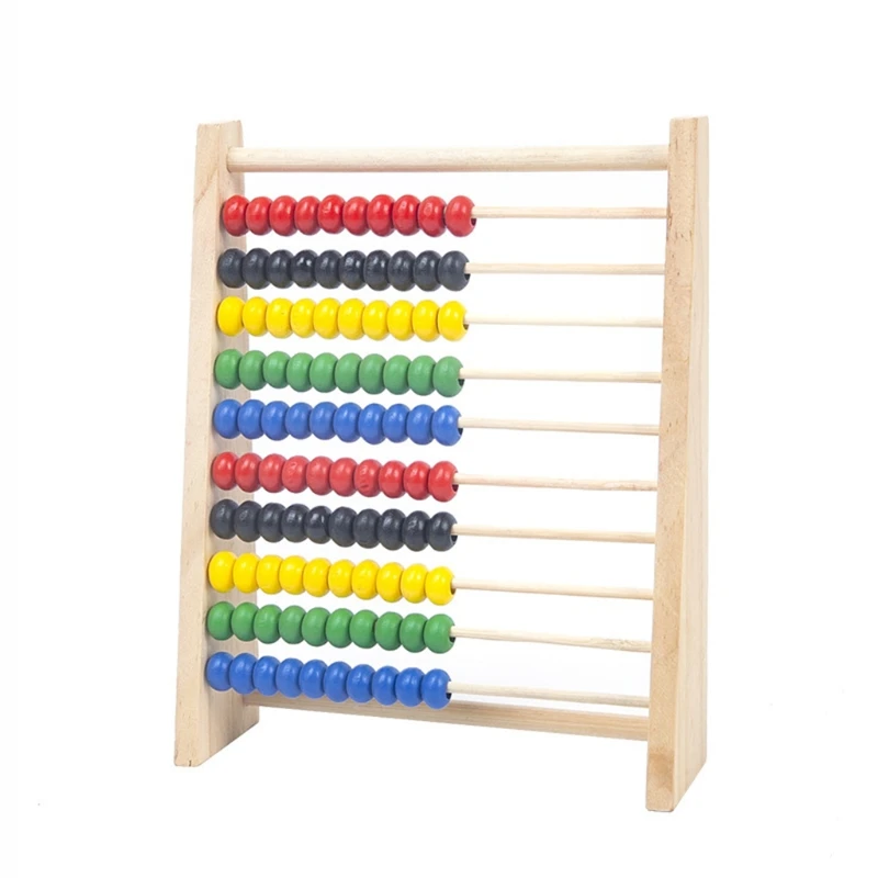Wooden Abacus Colorful Beads Wooden Abacus Intelligence Development Mathematics Educational Toy Calculate Bead Counting
