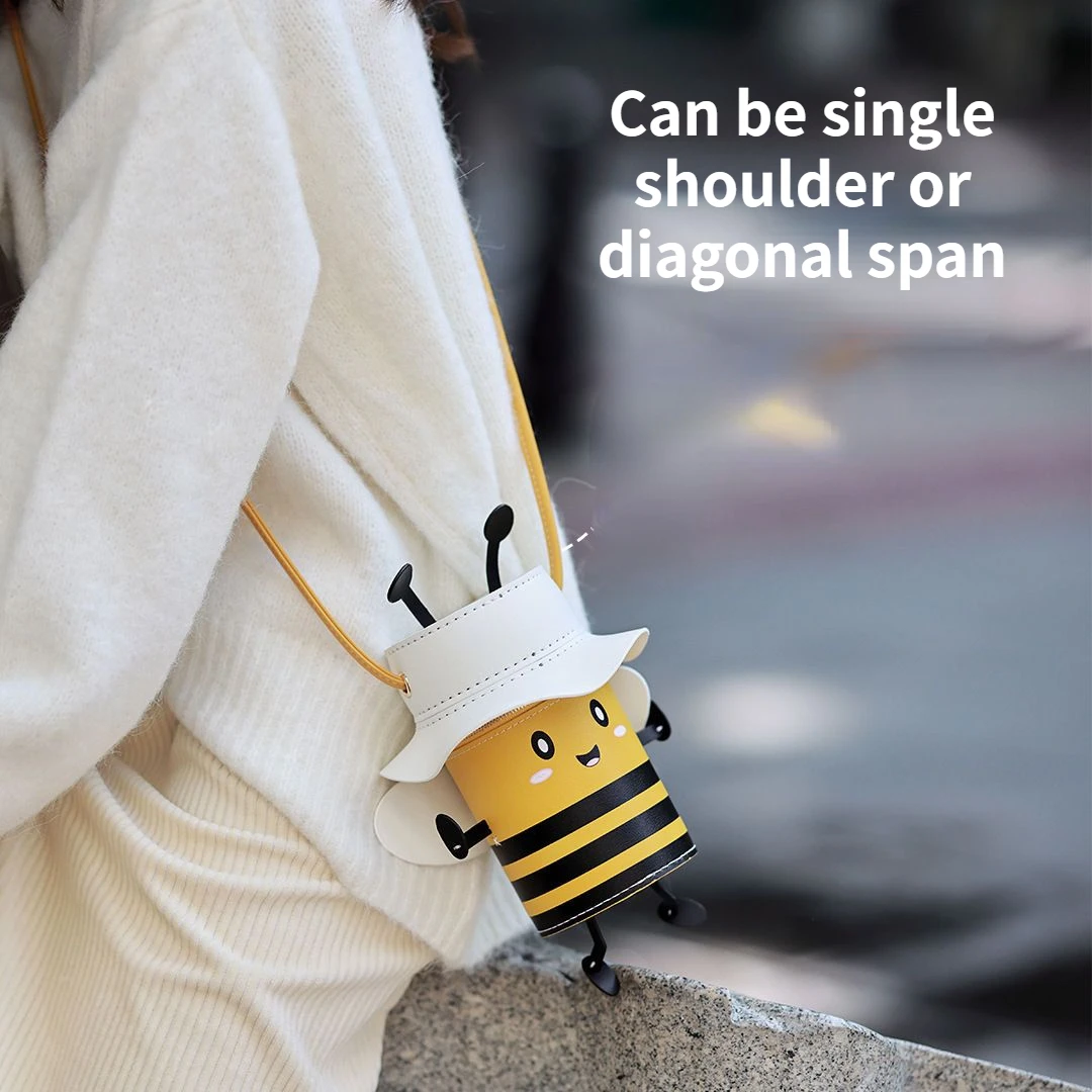 Handwoven DIY Material Bag Little Bee Homemade Bucket Bag Cute One Shoulder Oblique Straddle Gift for High Beauty Girls