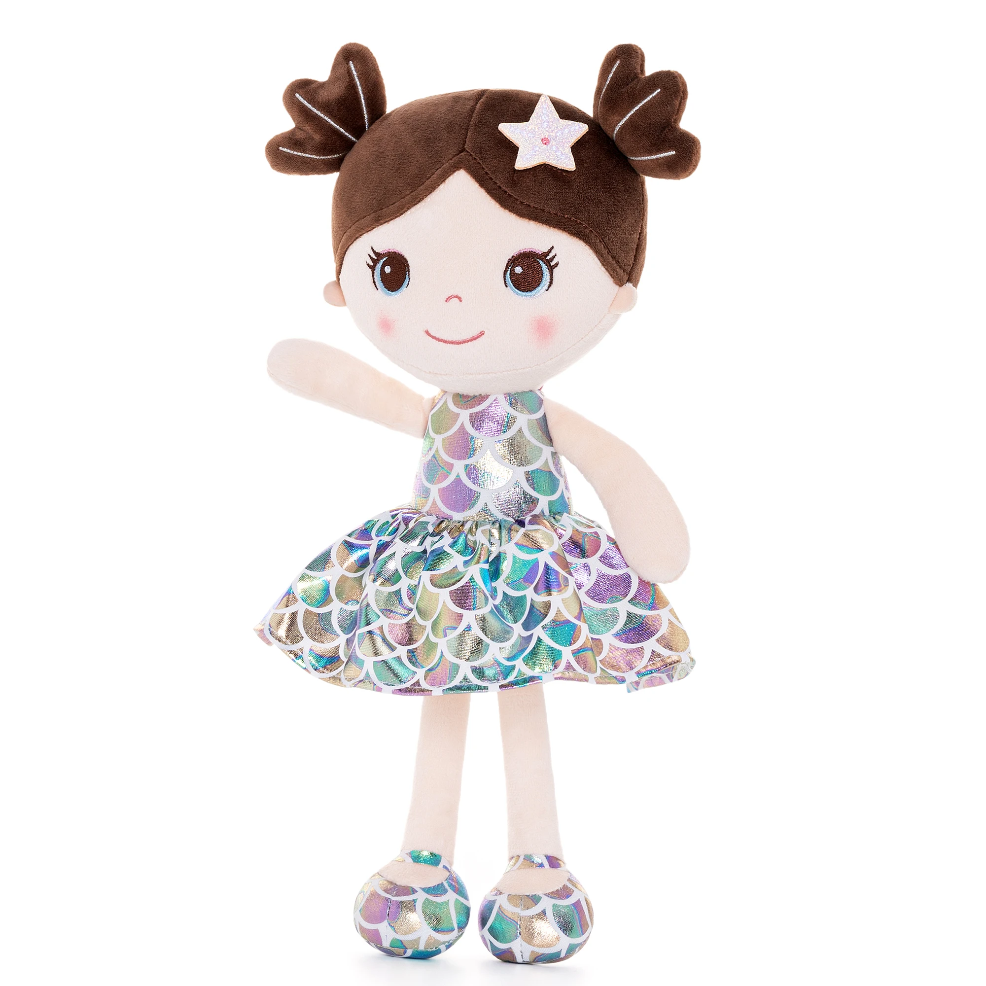 Plush Toys new Fashion Girl Tina Fish Scale purple skirt for Kids Soft Toys Girl&lsquo;s Birthday Gift 30 cm