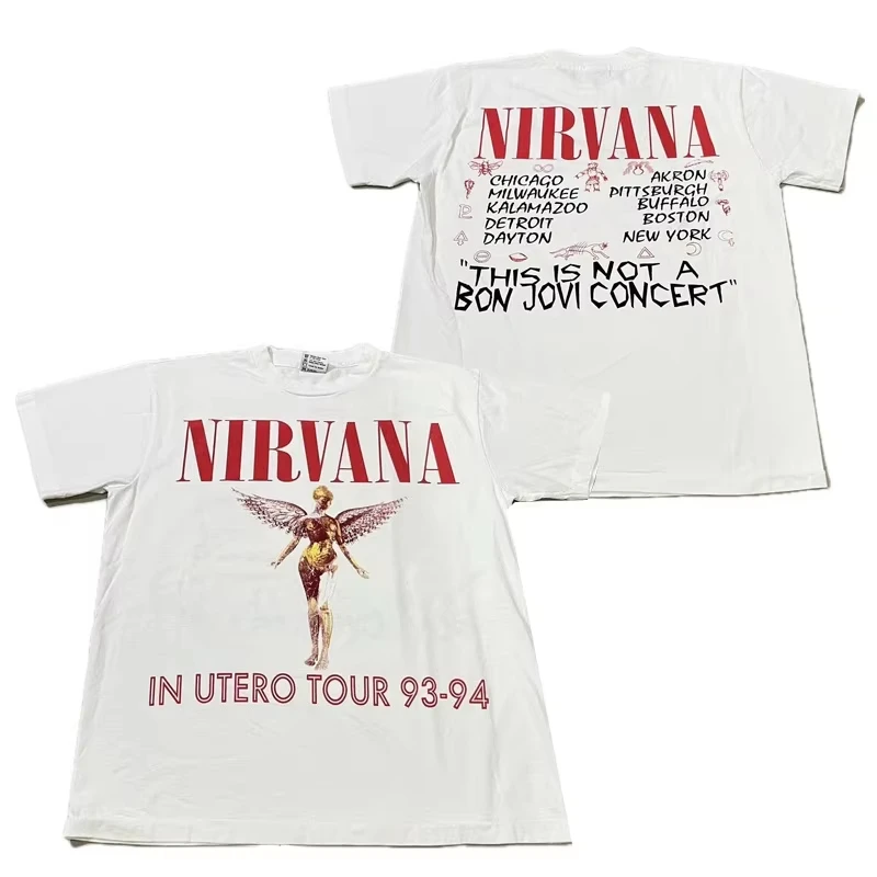 Rockband-T-Shirt im europäischen und amerikanischen klassischen Retro-High-Street-Stil mit kurzen Ärmeln, geeignet für verschiedene Anlässe