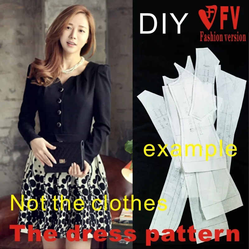 Dresses Sewing Pattern Template Cutting drawing Clothing DIY ((Not selling clothes)) BLQ-158