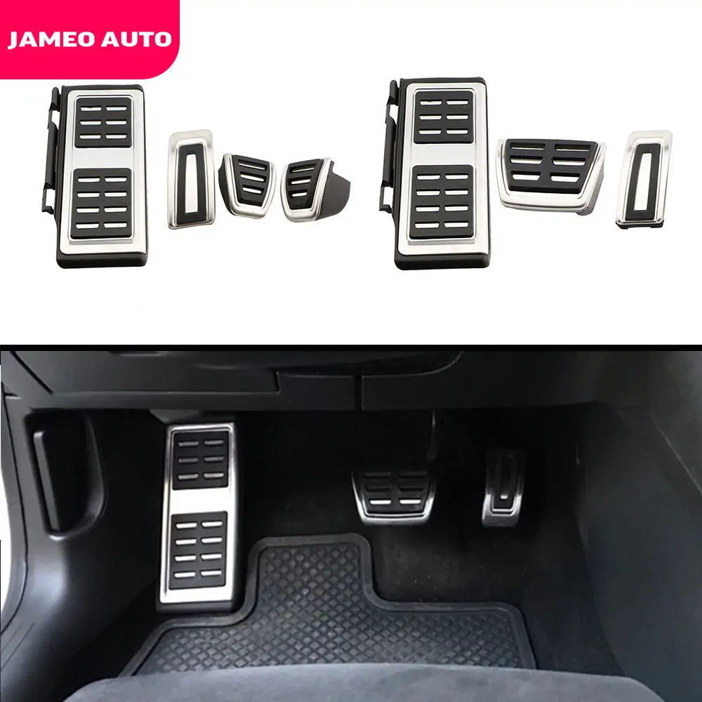 Stainless Steel Car Pedals for Volkswagen VW Golf GTI Passat B8 Polo A05 6C GP Fuel Brake Pedal Rest Foot Pedal Cover car accessories car pedals pedal cover stainless steel pedal cover