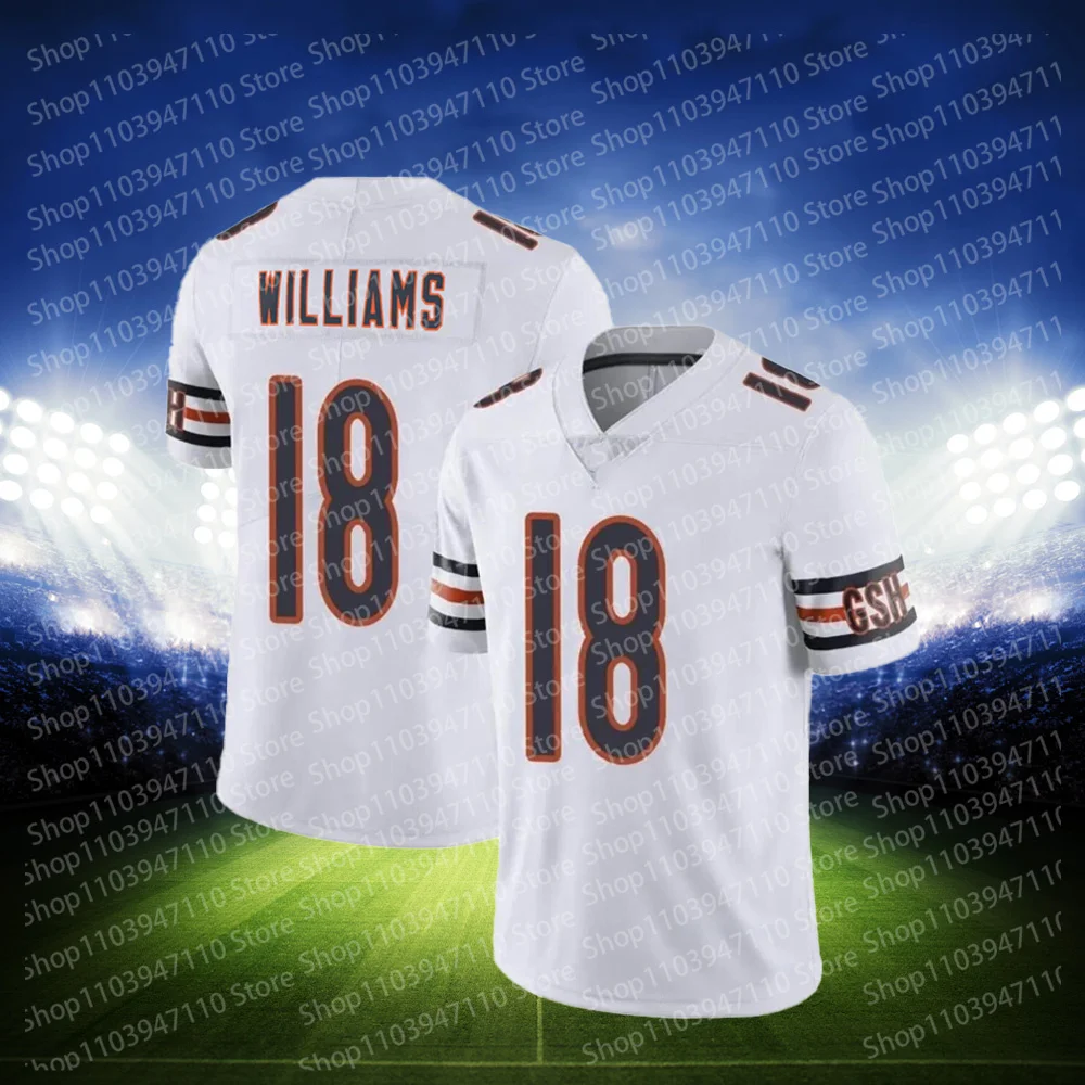 t shirts men sports tops 24/25 Summer Men T-shirt Rugby Jersey Chicago Bears No.18 Quick Drying Women Men T-Shirt Adult/ KID Jerseys Kit Top