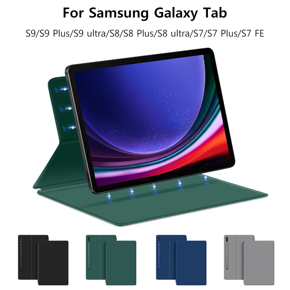 

Magnetic Case for Samsung Galaxy S9 S8 Ultra Case Tablet Cover for Galaxy Tab S7 S9 FE Plus Case Slim Protective Leather Funda