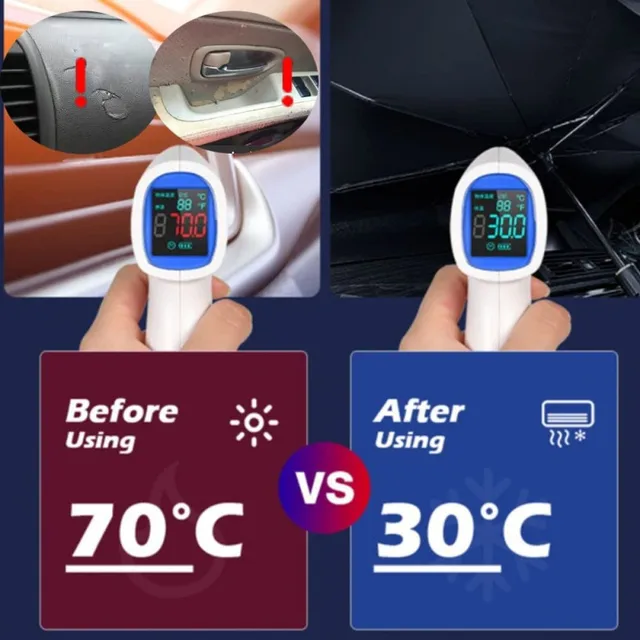 Nyári Rajzfilm Szemek Szélvédő Napfényes Szemüveg Összecsukható Autó Napsütés Elülső Ablak Borító Az Uv Sugárblokkokhoz És A Nap Hővédő Blokkokhoz - Image 2