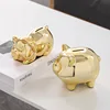 Nordic Style Ceramic Piggy Bank Ornaments. Golden Piggy Bank, Piggy Bank Ceramic Creative Gift Table Decorations Living Room 3