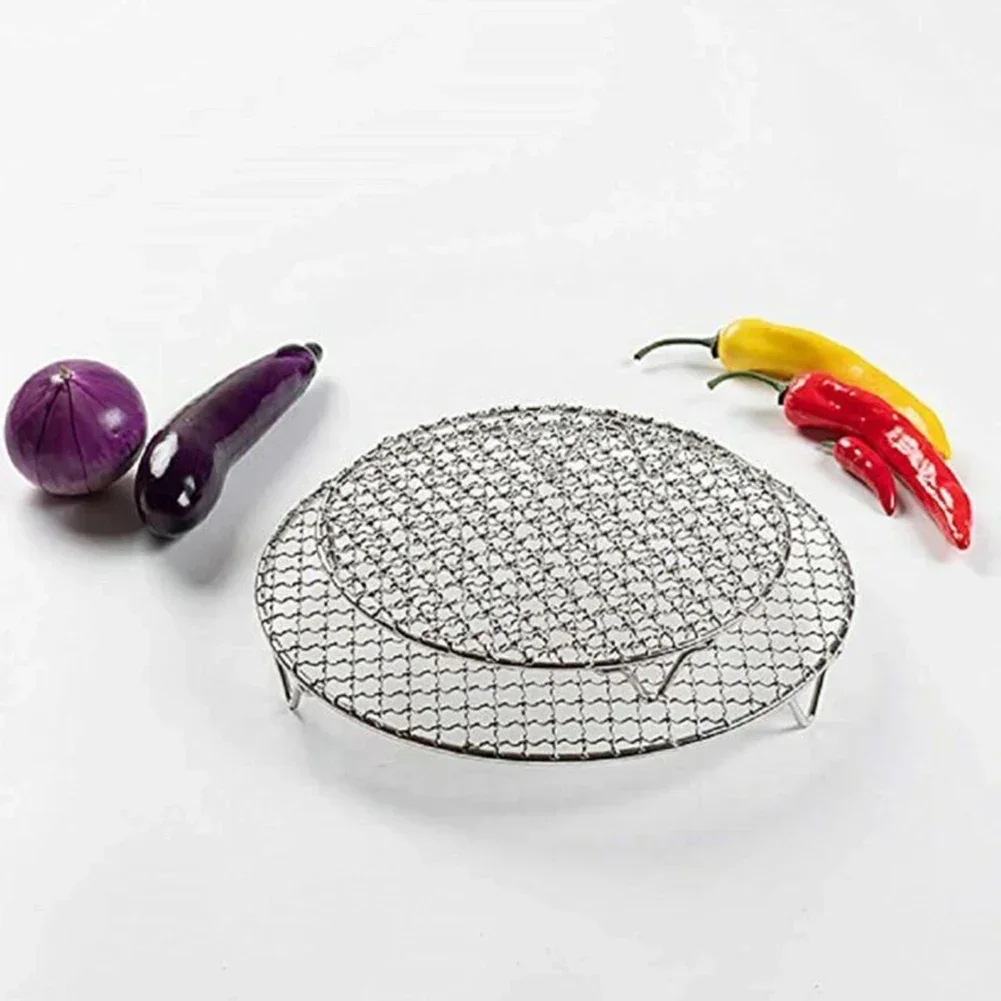 Round Cooling Baking Rack Versatile 201 Stainless Steel Wire Oven Grill Sheet For Barbecue Grilling Baking Drying BBQ Accessory