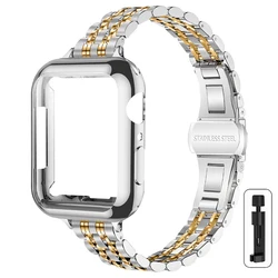 Premium Metal Band with TPU Case - 40mm (Silver Gold)