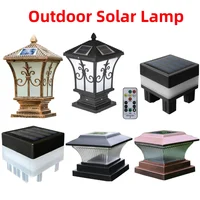 Solar LED Pillar Light Retro Lantern Waterproof Outdoor Porch Column Lamp 4 LED Modes Night Light For Garden Fence Decoration 1
