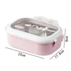 950ml Cute Rabbit Lunch Box Stainless Steel 2 Grid Bento Box Buckle Design Sealed and Leak-proof Portable Food Storage Container 5