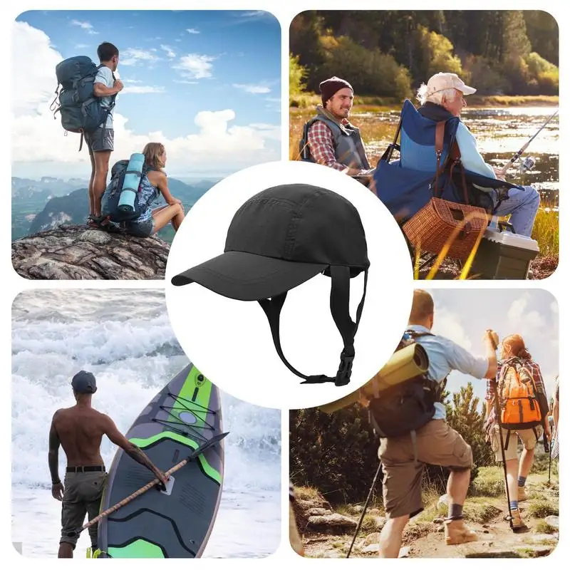 Surf Surfing Hat With Chin Strap Kitesurf Caps Water Sport Sun Men Women Unisex Foldable Riding Camping Sun Hat Mountaineering